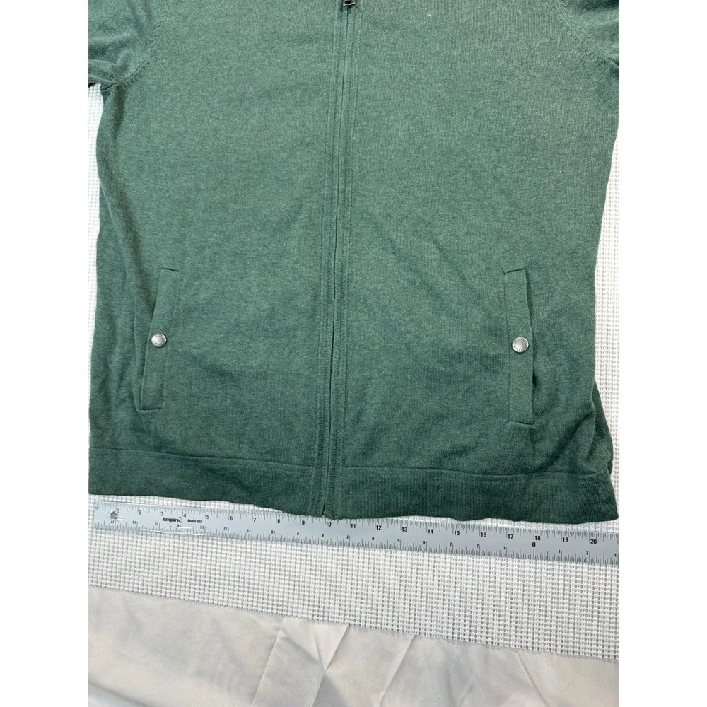 (557)Banana Republic Full Zip Sweater Mens Large Green 100% Cotton Casual Jacket